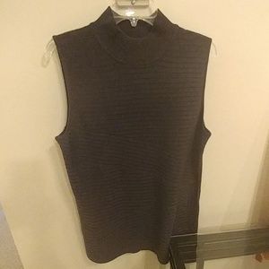 Dana Buchman grey sleeveless sweater